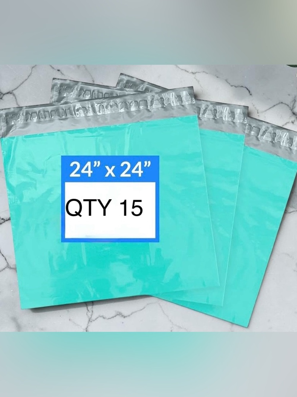 Aqua Teal Poly Mailer Bags - Pack of 15
